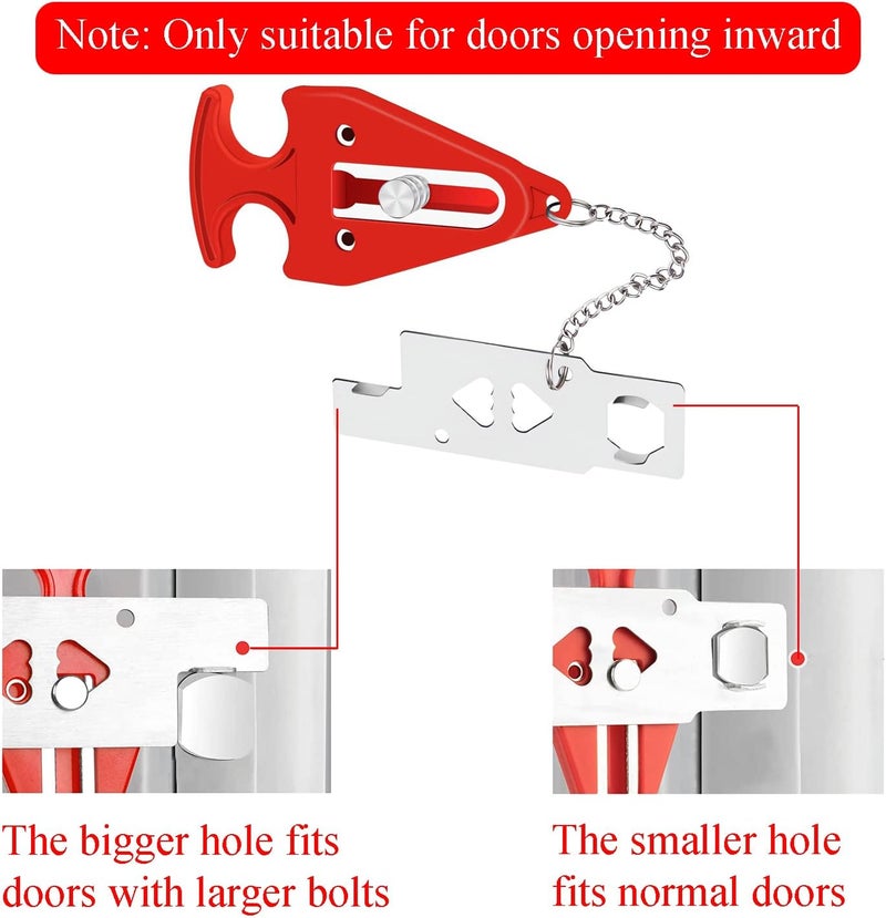 MIMIRACLE Portable Door Lock for Hotel Home Apartment, Door Blocker Security No Drill Door Lock for Privacy and Safety Portable Safety Locks for Kid Women -2 Pack - Image 3